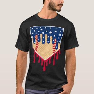 Verkaufe Eis Drip 4. Juli Rot Blau Und Weiß T-Shirt