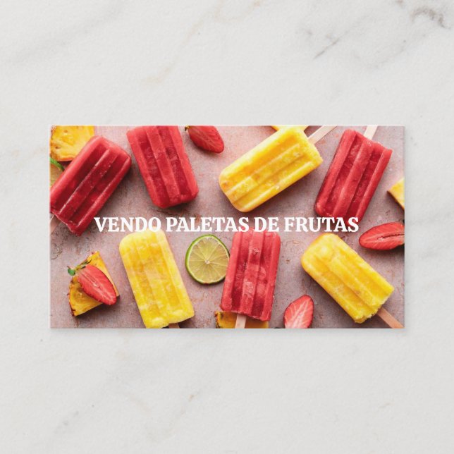 Verkaufe Frucht-Eis Visitenkarte (Vorderseite)