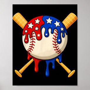 Verkaufe Handschuh USA-Flagge Drip-Stil 4. Juli Sp Poster