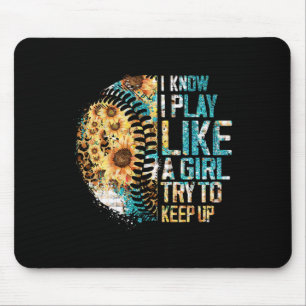 Verkaufe I Play Like A Girl Softll Team Leopard Su Mousepad