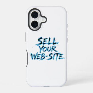 Verkaufe Ihre Webseite Blue Distressed Typography iPhone 16 Hülle