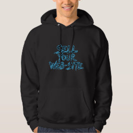 Verkaufe Ihre Website Typografie in bedrängtem Bla Hoodie