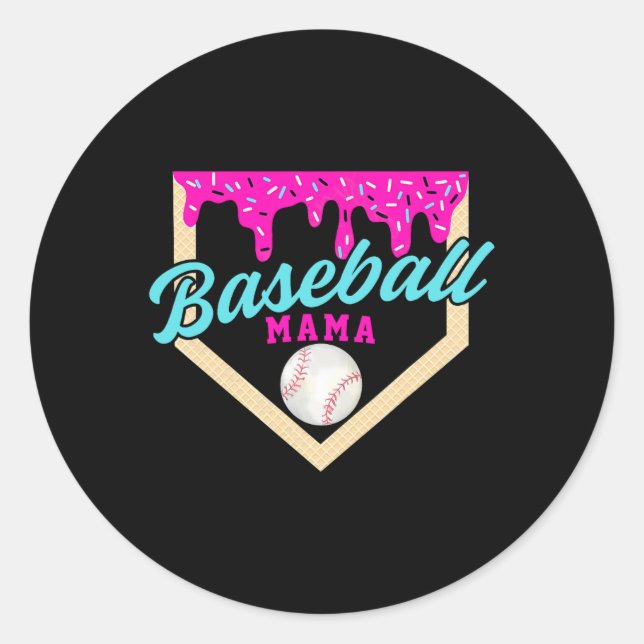 Verkaufen Sie Mama Zuhause Plate Ice Cream Tropfen Runder Aufkleber (Vorderseite)