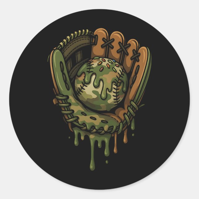 Verkaufen Sie Tropfen Camouflage verkaufen Handsch Runder Aufkleber (Vorderseite)