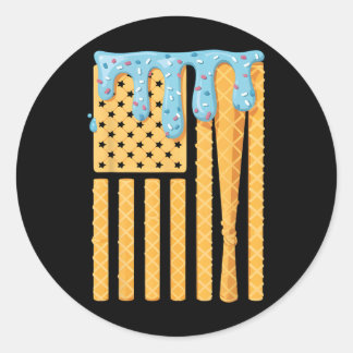 Verkaufen Sie Tropfen T Boys, die Eiscreme unter a Runder Aufkleber