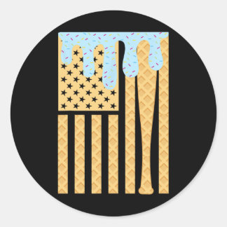 Verkaufen Sie Tropfen T Boys, die Eiscreme unter a Runder Aufkleber