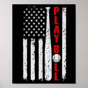 Verkaufen Sie USA-Flagge Ll und T Play Ll Softll v Poster
