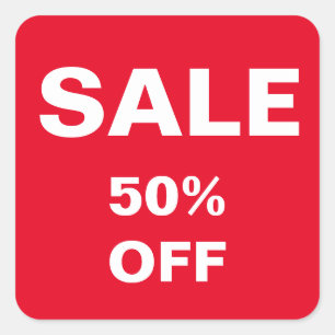 Verkaufs-Tags für festliche Angebote Fensterklamme Quadratischer Aufkleber