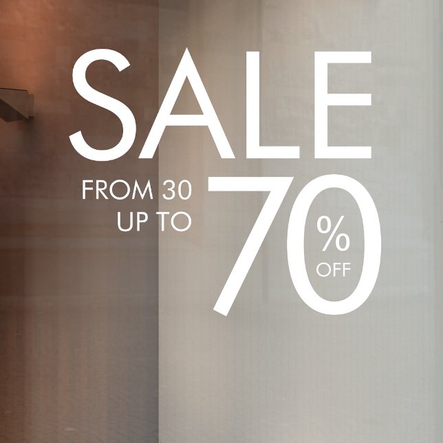 Verkaufsgeschäft | Retail Store Minimalistisch Whi Fensteraufkleber (Von Creator hochgeladen)