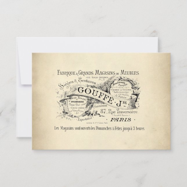 Verkaufszeichen des französischen Departements Einladung (Vorderseite)