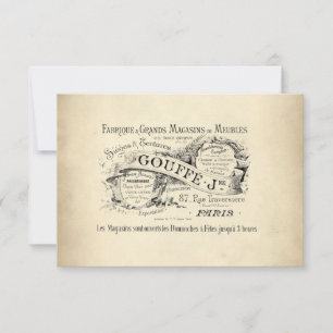 Verkaufszeichen des französischen Departements Einladung