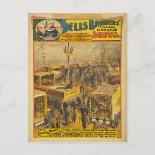 Verkauft Brüder Zoological Marvels Circus Poster Postkarte