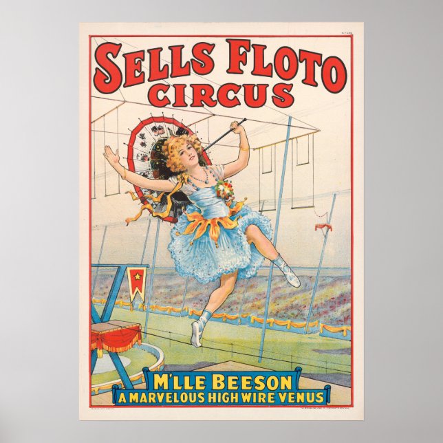Verkauft Floto Circus Vintage Werbung Poster (Vorne)