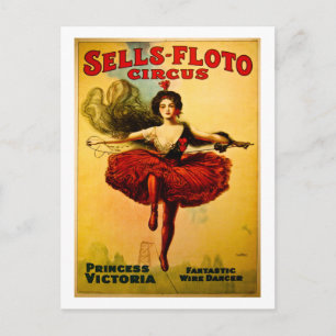 Verkauft Floto Wire Dancer Circus Prinzessin Victo Postkarte