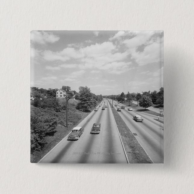 Verkehr auf Landstraße Button (Vorderseite)