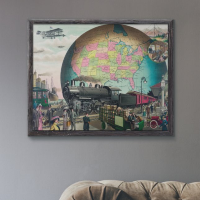 Verkehr des 20. Jahrhunderts, Vintag 1910 Poster (Von Creator hochgeladen)