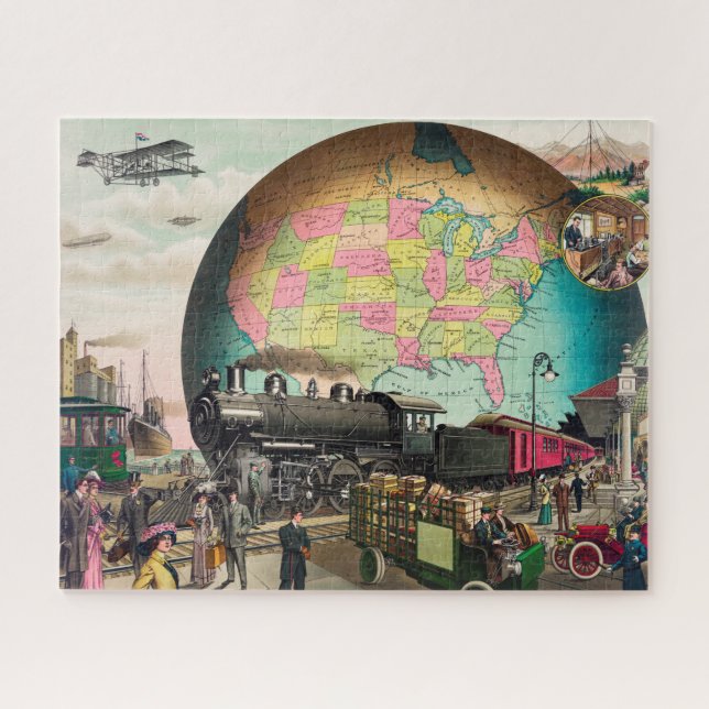 Verkehr des 20. Jahrhunderts, Vintag 1910 Puzzle (Horizontal)