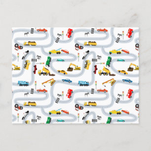 Verkehr von Personenkraftwagen Postkarte