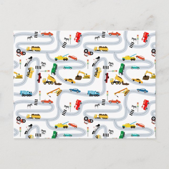 Verkehr von Personenkraftwagen Postkarte (Vorderseite)