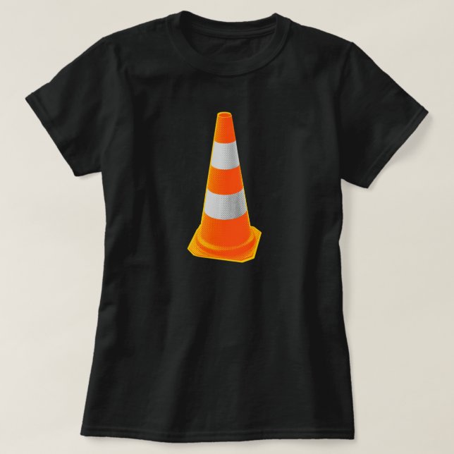 Verkehrs-Kegel mit grauen Streifen T-Shirt (Design vorne)