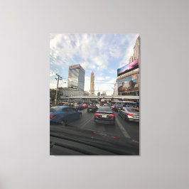 Verkehrs-Leben in der Fotografie-Leinwand von Bang Leinwanddruck