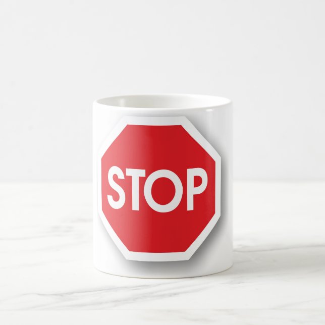Verkehrs-Stoppschild Tasse (Mittel)