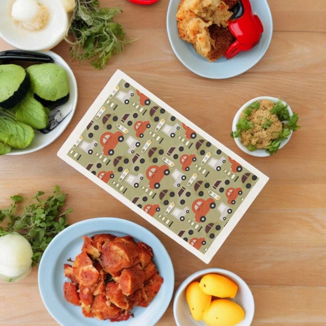 Verkehrsbeleuchtung Orange Cars Muster Serviette (guest towel)