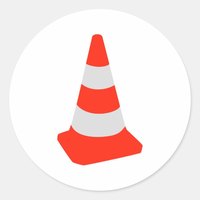 Verkehrskegel Runder Aufkleber (Vorderseite)