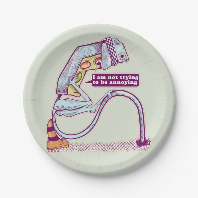 Verkehrsleichter sieht traurig aus pappteller (Vorderseite)