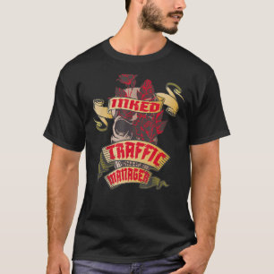 Verkehrsleiter Inackter Schädel und Rote Rosen Tat T-Shirt