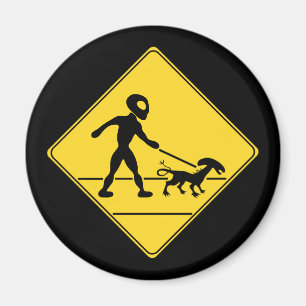 Verkehrsschild-alien-Kreuzung Magnet