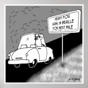 Verkehrsschild herein Blindenschrift Poster