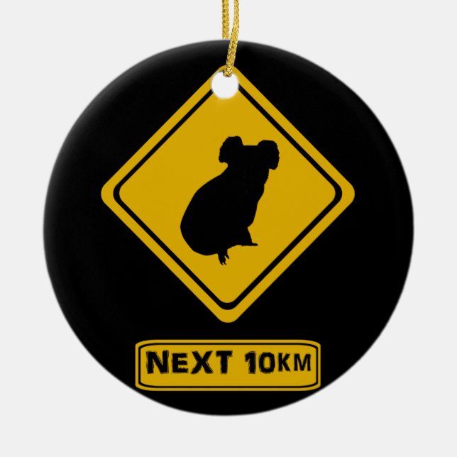 Verkehrsschild Koala Keramikornament (Vorne)