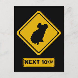 Verkehrsschild Koala Postkarte