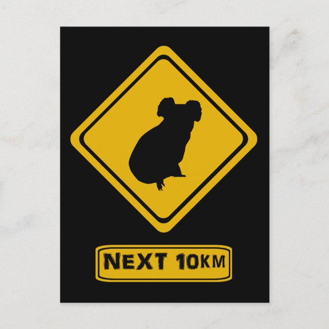 Verkehrsschild Koala Postkarte (Vorderseite)