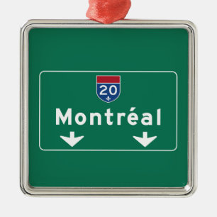 Verkehrsschild Montreals, Kanada Ornament Aus Metall