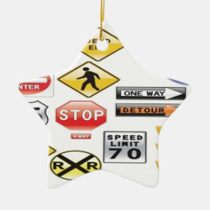 Verkehrsschild- und Ampelentwurf Keramikornament