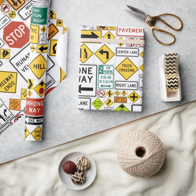 Verkehrsschilder-Wrap-Papier Geschenkpapier (Kunsthandwerk)