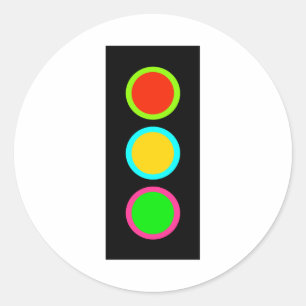 Verkehrssignal Stopp-Caution-Go Mod Stopp Light Fu Runder Aufkleber