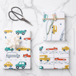 Verkehrsthema Geburtstagswrapping Papier
