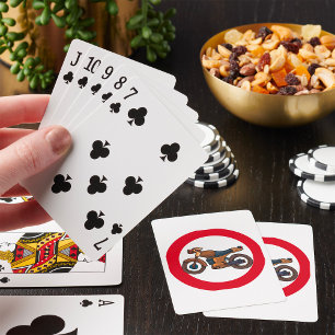 Verkehrszeichen für kein Motorrad Spielkarten