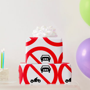 Verkehrszeichen Keine Fahrzeuge Geschenkpapier