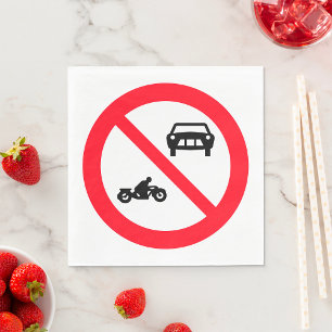 Verkehrszeichen Keine Fahrzeuge Serviette