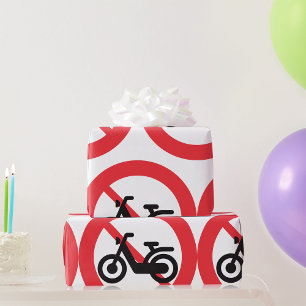 Verkehrszeichen "Motorräder verboten" Geschenkpapier