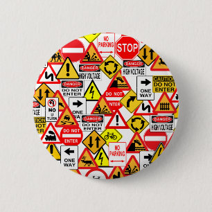 Verkehrszeichenknopf Button
