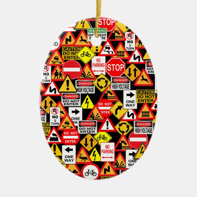 Verkehrszeichenverzierung - fertigen Sie besonders Keramikornament (Vorne)