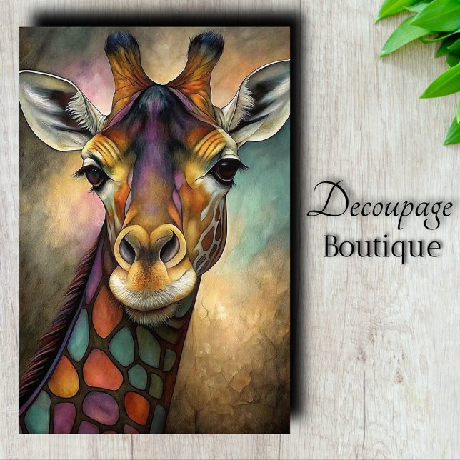 Verkettete Glass Giraffe Decoupage Seidenpapier (Stained Glass Giraffe Decoupage Tissue Paper)