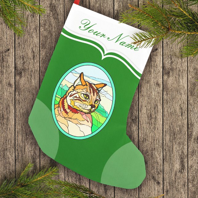 verketteter Glasschau Katze 1 Kleiner Weihnachtsstrumpf (Von Creator hochgeladen)