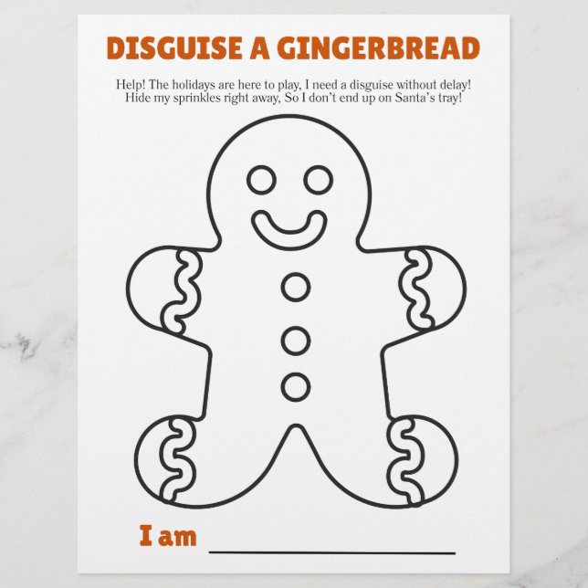 Verkleide eine Lebkuchen-Vorlage und Anweisungen Flyer (Vorne)