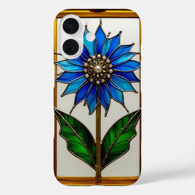 Verkleidetes Glasfenster mit lebhafter Blume Case-Mate iPhone Hülle (Rückseite)